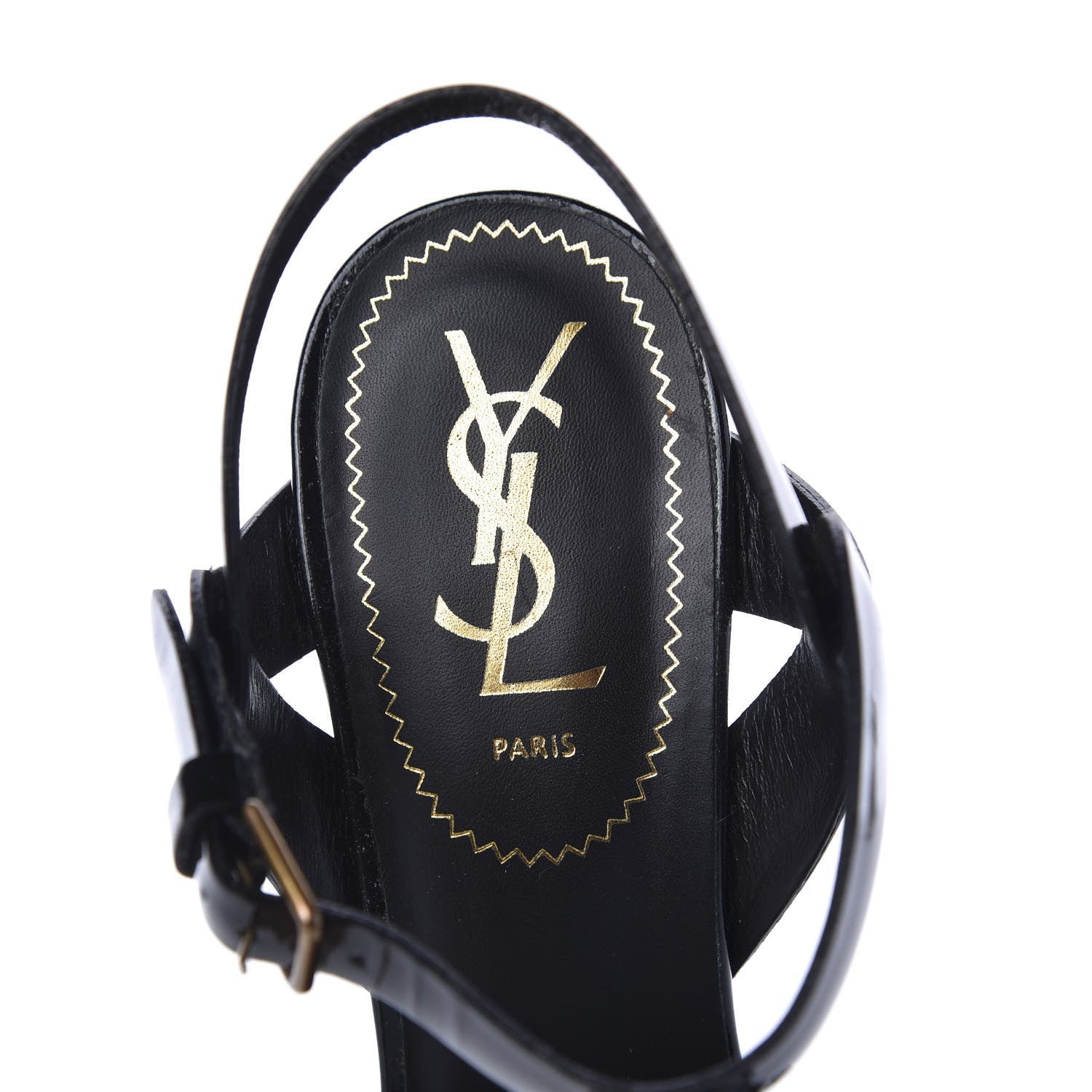 Saint Laurent Patent Tribute 75 Platform Sandals 38 Black 6 of 9