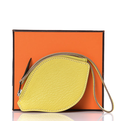 Hermes Chevre Mysore Tutti Frutti Citron Coin Purse Charm Lime 8 of 8