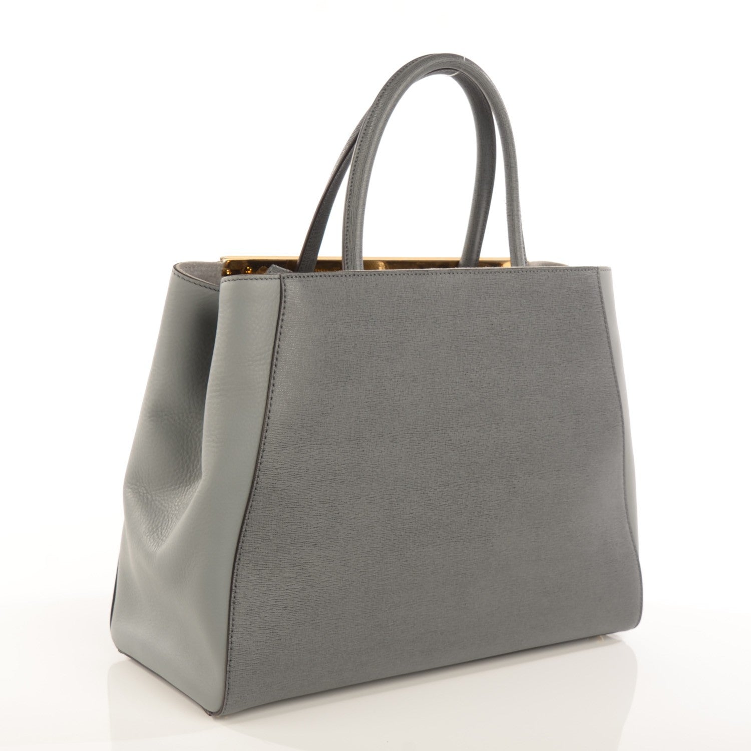 Fendi Vitello Elite Flamingo Regular 2Jours Tote Grigio Grigio Chiaro 3 of 11