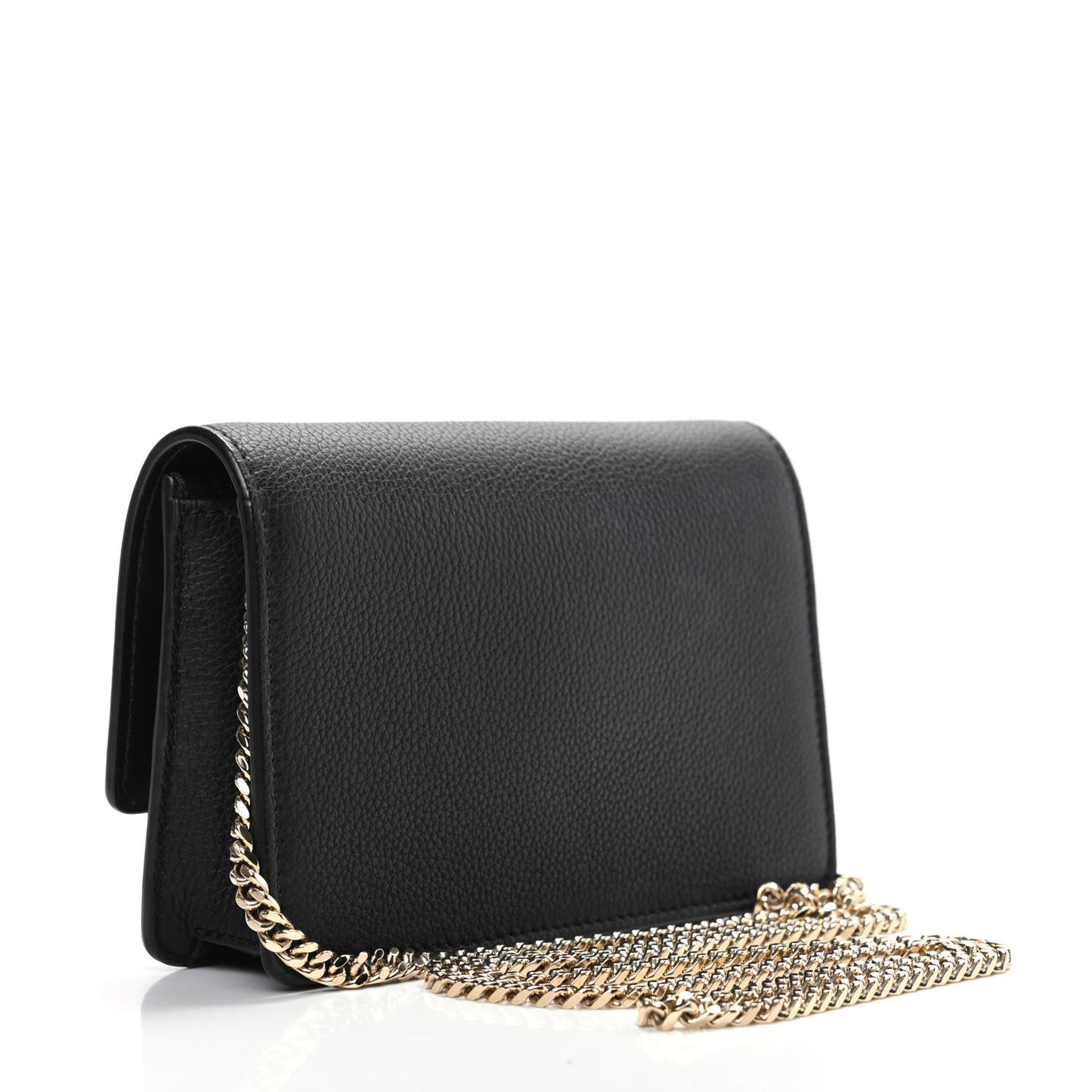 Grained Calfskin Palazzo Chain Evening Bag Black