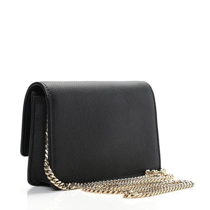 Versace Grained Calfskin Palazzo Chain Evening Bag Black 3 of 8