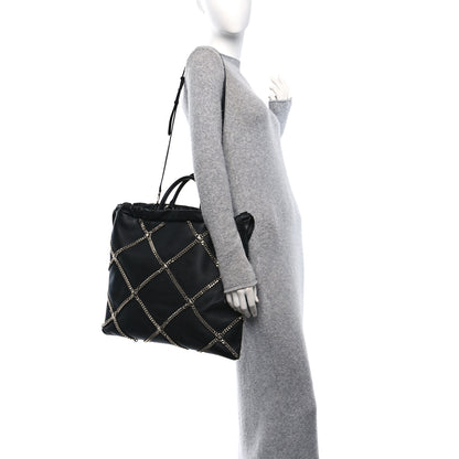 Salvatore Ferragamo Nappa Chain Drawstring Shoulder Bag Black 2 of 9