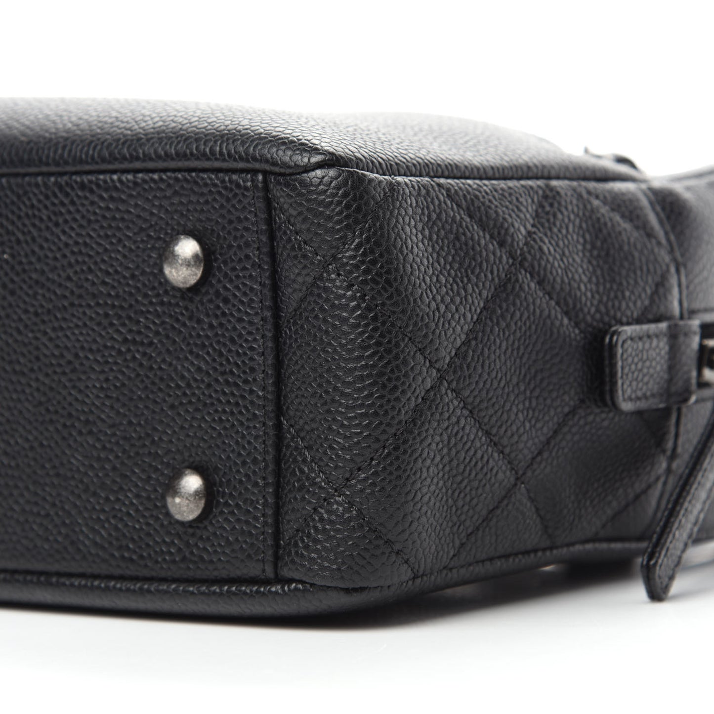 Caviar Lambskin Quilted Coco Break Camera Case Black