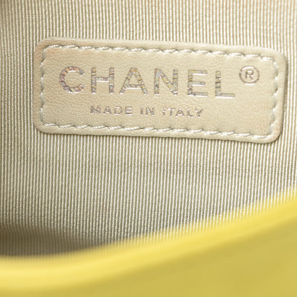 Chanel Washed Lambskin Quilted Mini Chain Around Flap Yellow 6 of 9