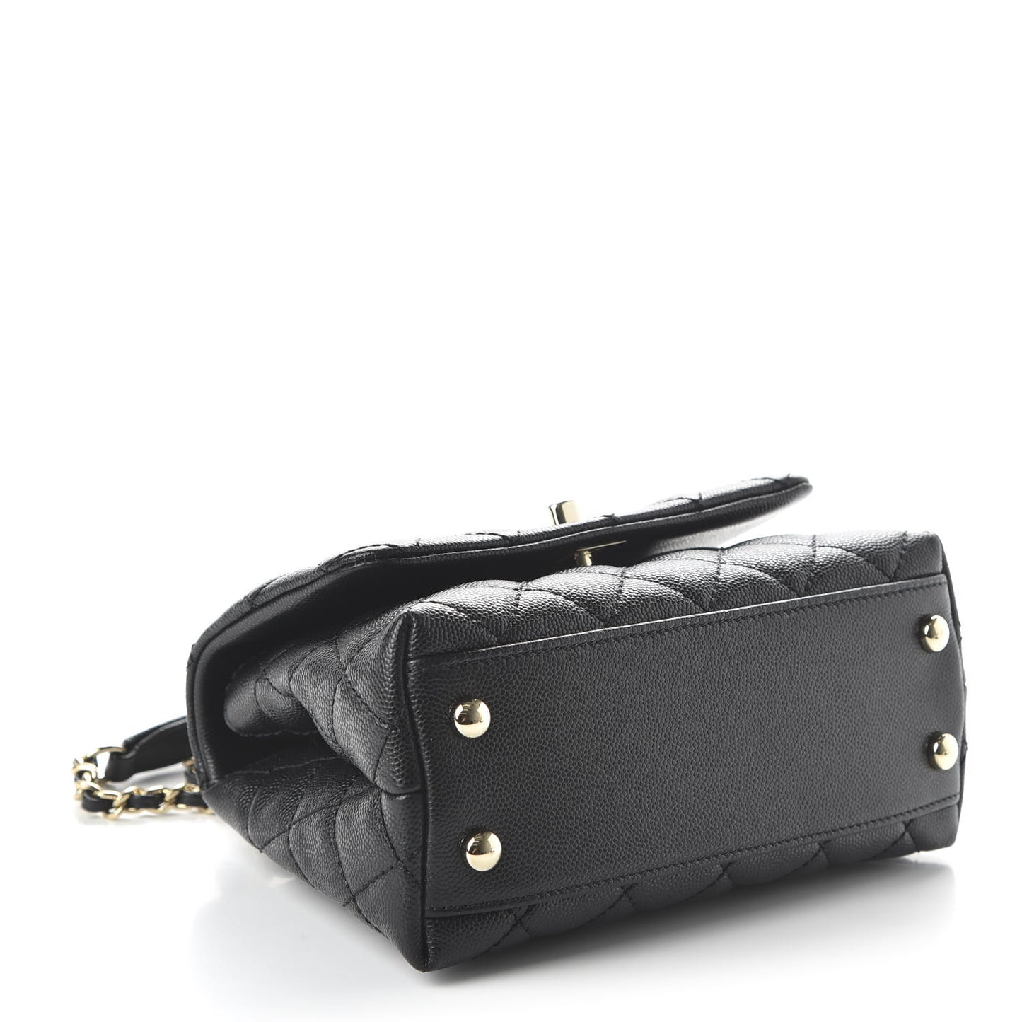 Caviar Quilted Extra Mini Coco Handle Flap Black
