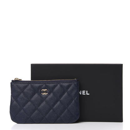 Chanel Caviar Quilted Small Cosmetic Case Navy Blue 8 of 8