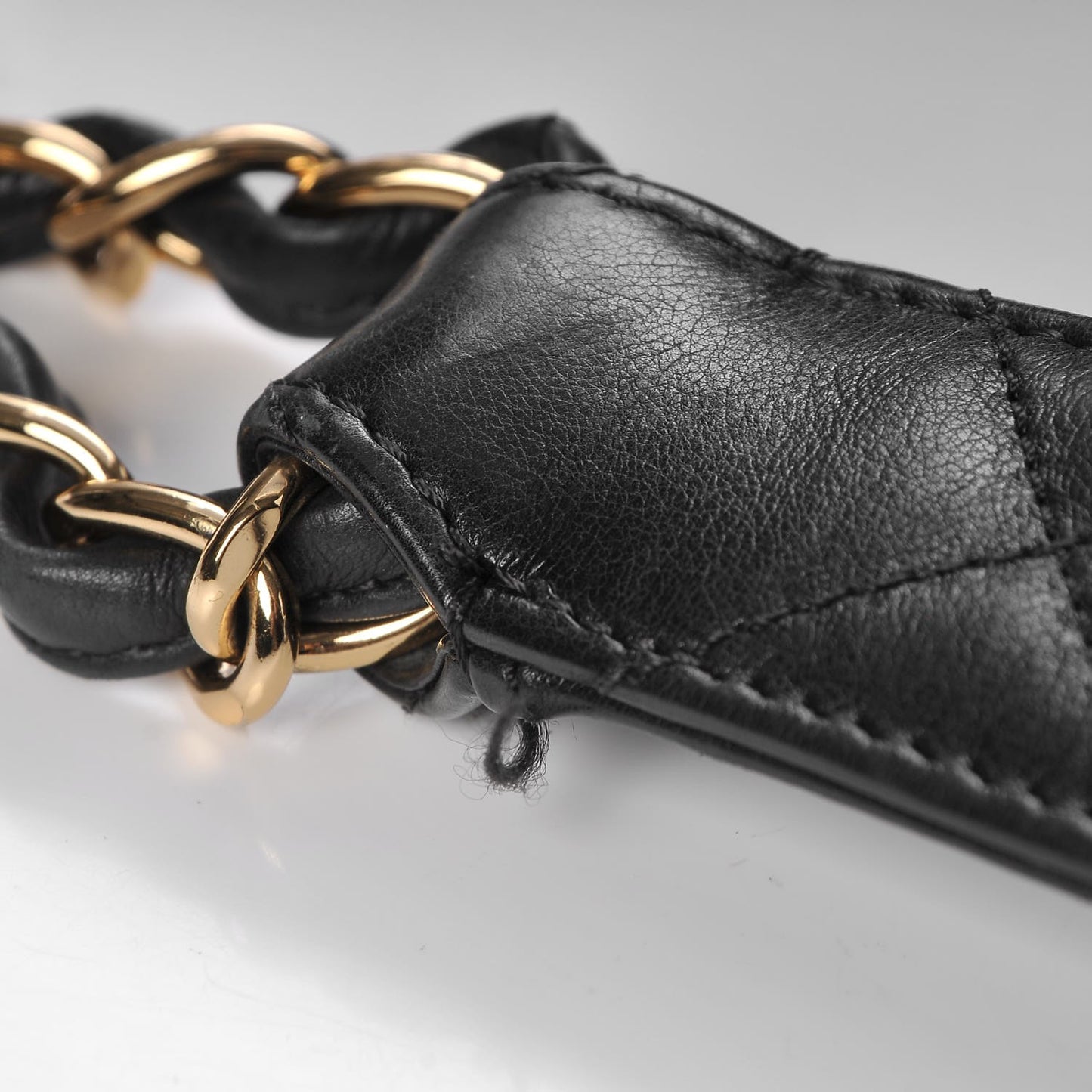 Calfskin Quilted Large Chain Me Hobo Black