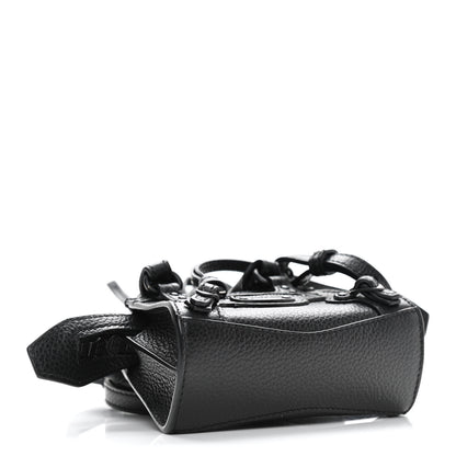 Balenciaga Grained Calfskin Neo Classic Black Hardware Super Nano City Crossbody Black 5 of 10