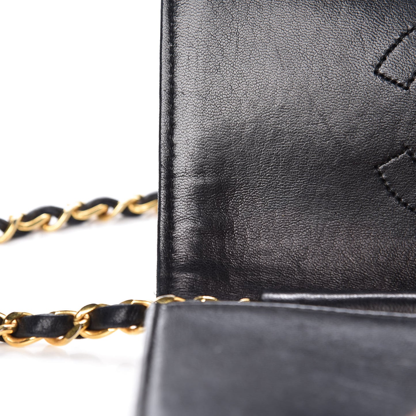 Lambskin Quilted Mini Flap Black