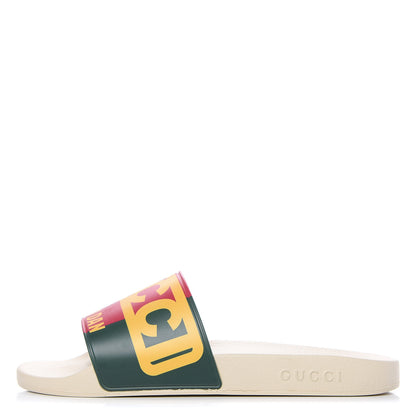 Gucci X DAPPER DAN Rubber Mens Slide Sandals 12 Red Green Crop 1 of 8