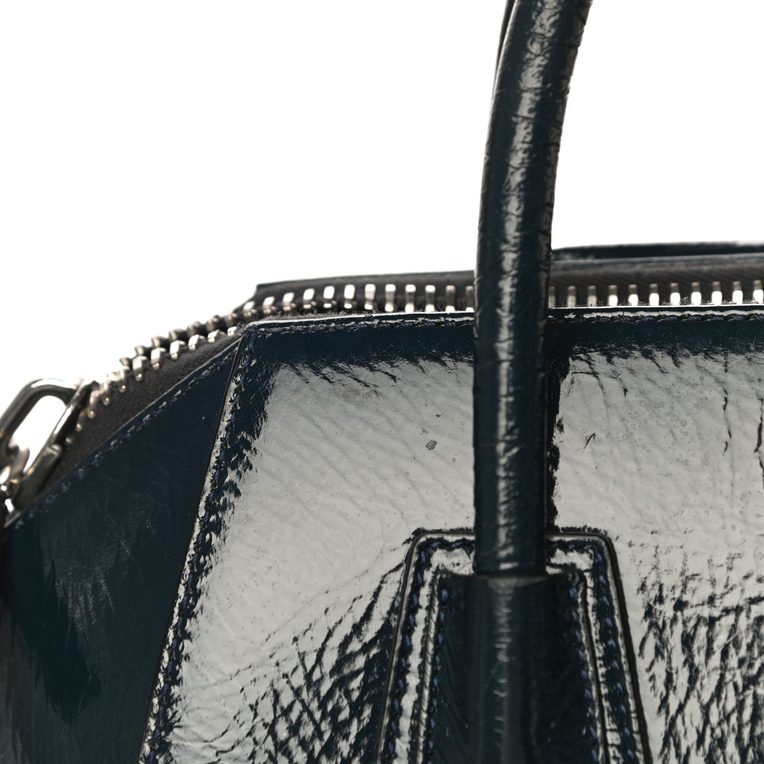 Givenchy Textured Patent Calfskin Small Antigona Storm Blue 16 of 17