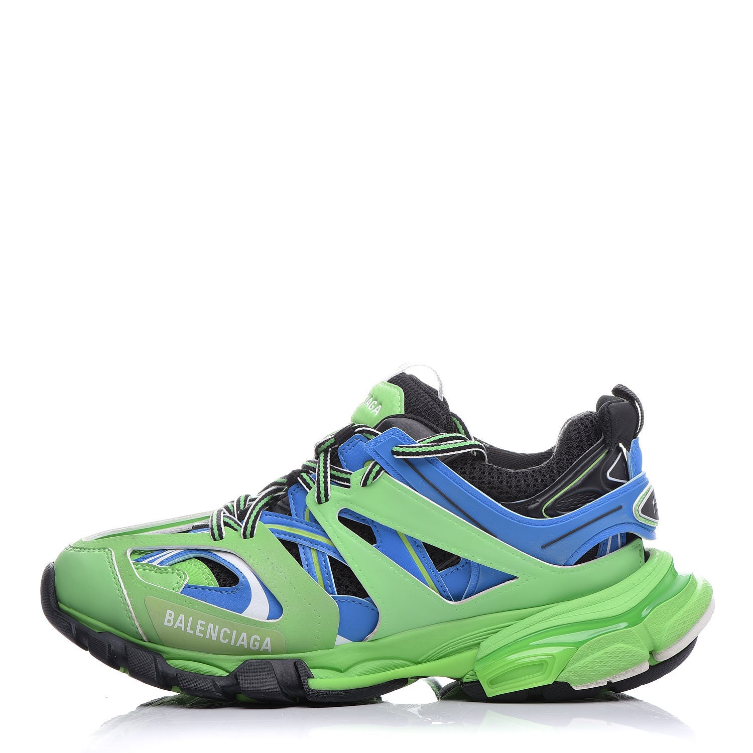 Balenciaga Mesh Nylon Metallic Fabric Womens Track Sneakers 38 Blue Green 1 of 10