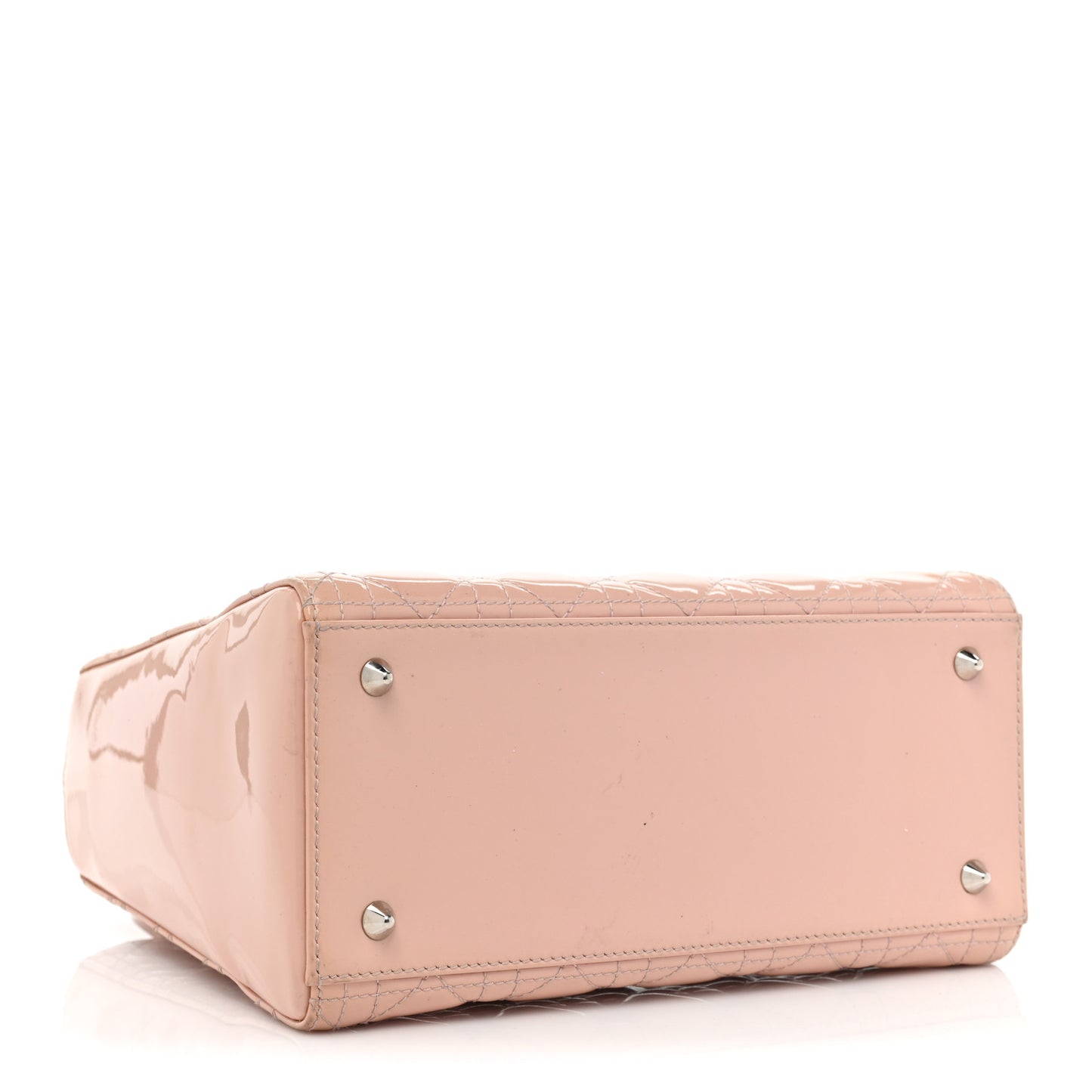 Patent Cannage Medium Lady Dior Rose Clair