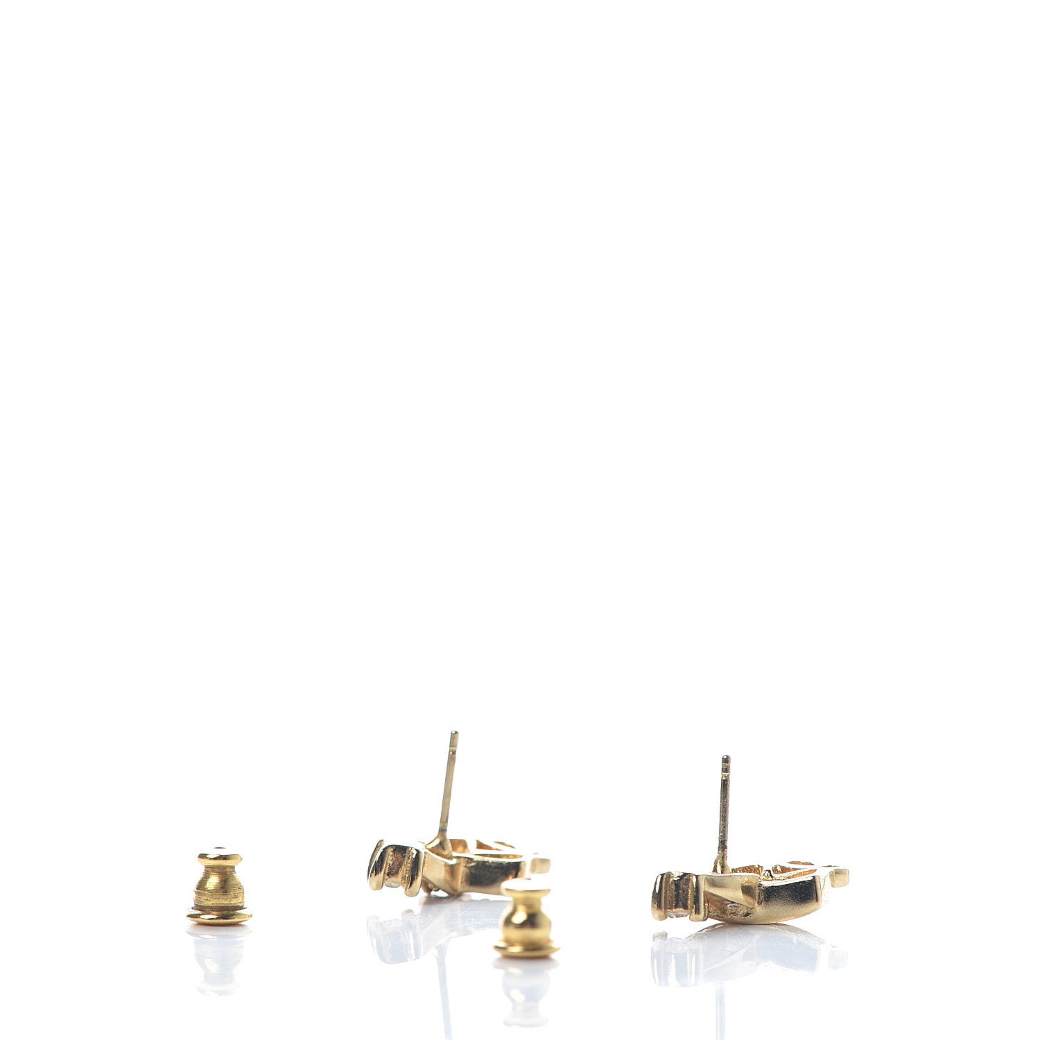 Christian Dior Crystal CD Earrings Gold 3 of 4