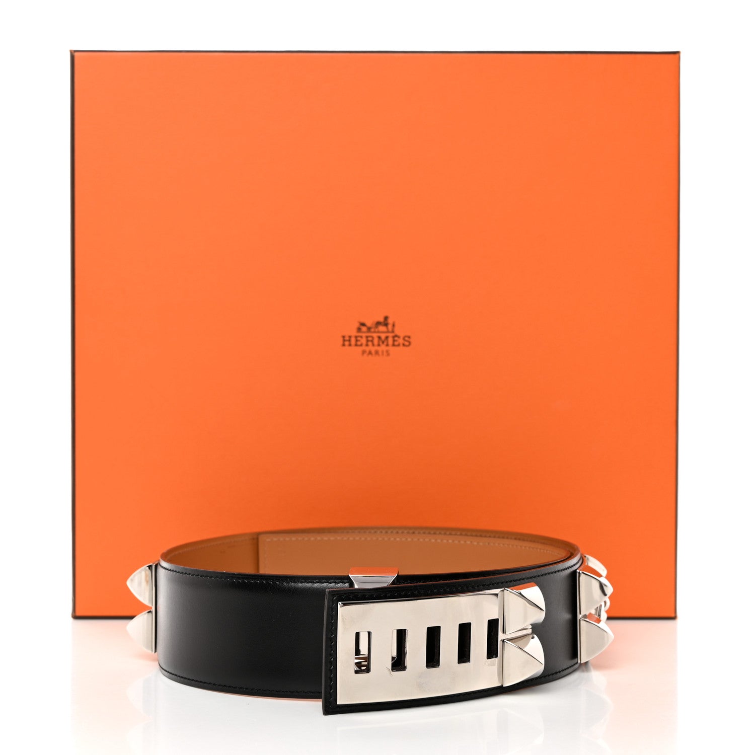 Hermes Box Collier De Chien CDC Belt 85 34 Black 3 of 7