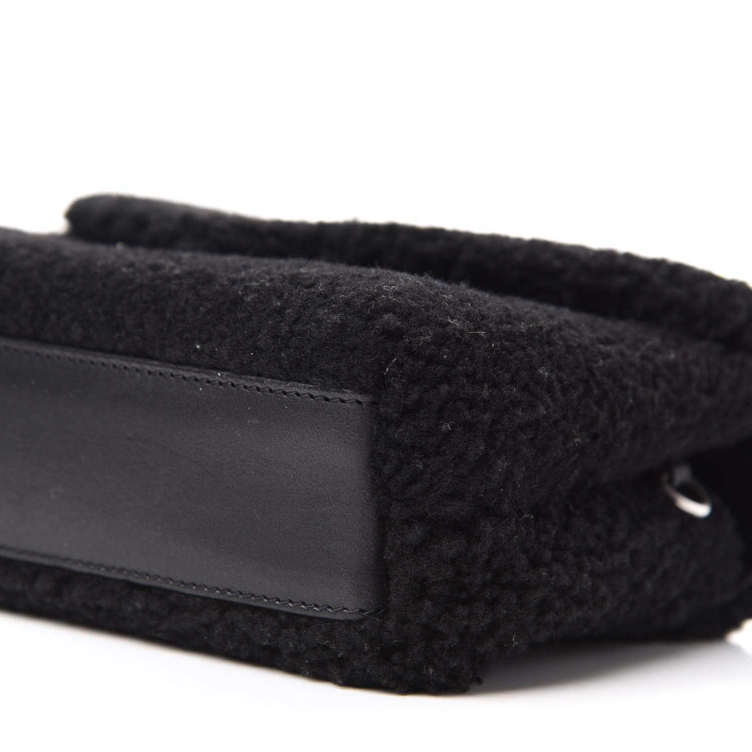 Saint Laurent Shearling Toy Loulou Shoulder Bag Black 7 of 11