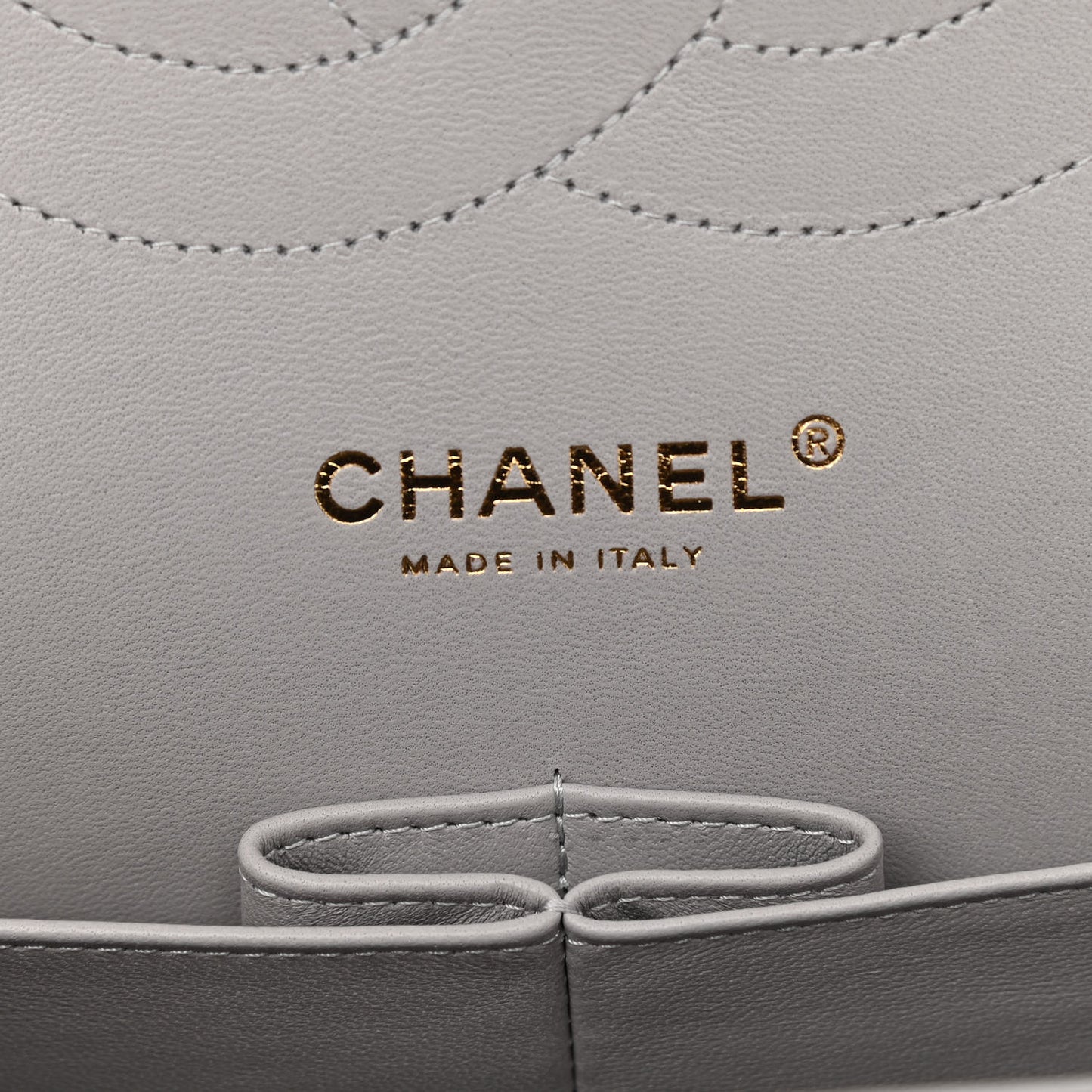 Caviar Quilted Jumbo Double Flap Grey
