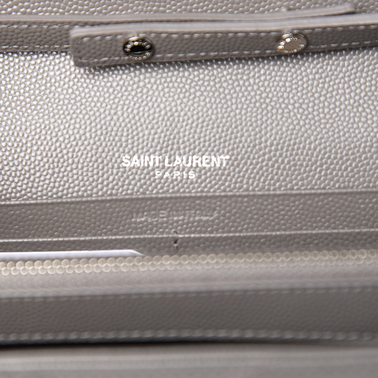 Grain De Poudre Matelasse Chevron Monogram Chain Wallet Fog