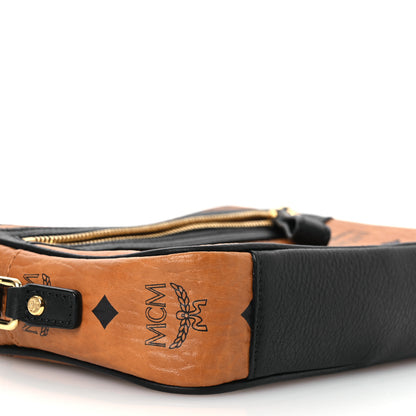 MCM Visetos Small Crossbody Bag Cognac Black 9 of 10