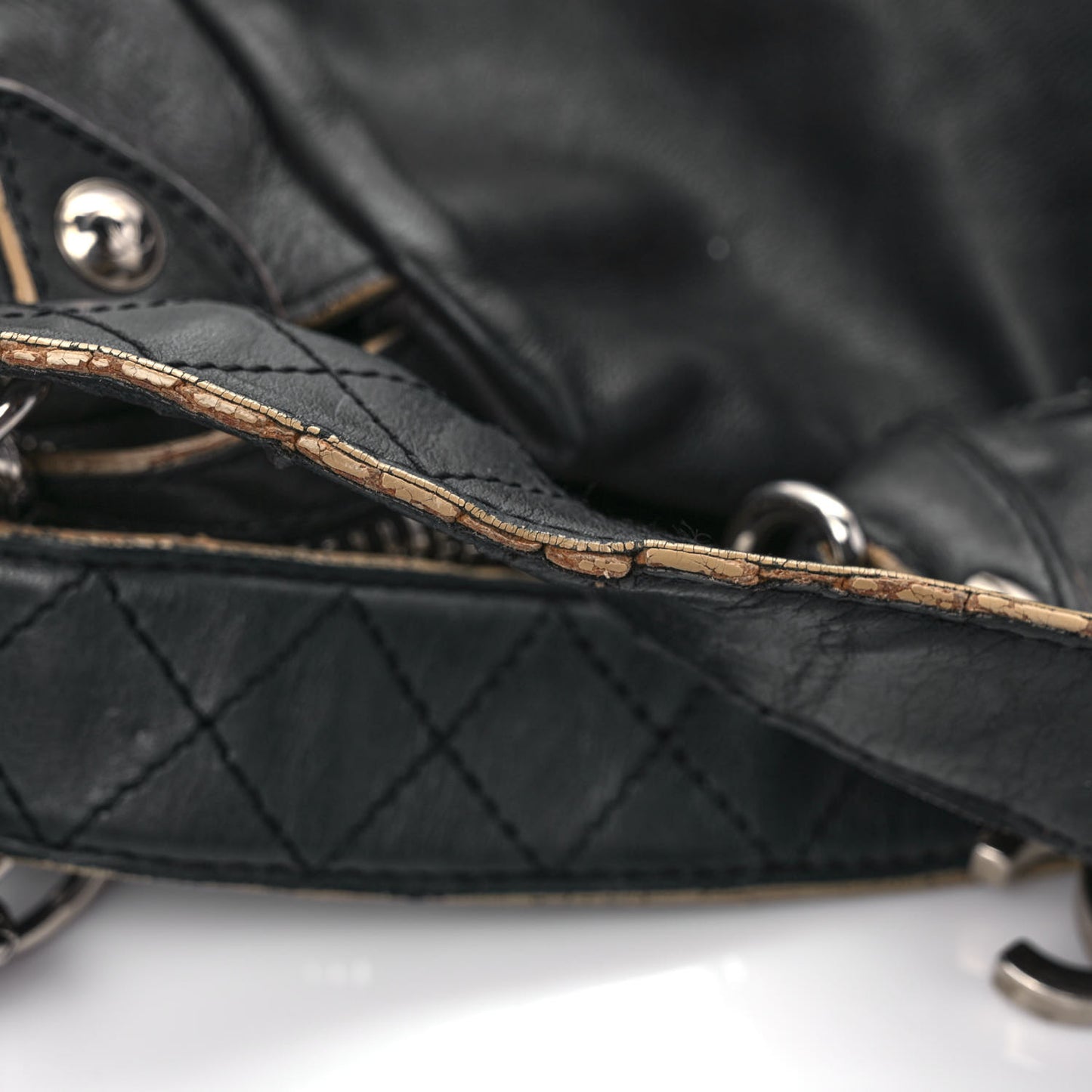 Lambskin Large Edgy Hobo Black