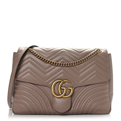 Gucci Calfskin Matelasse Large GG Marmont Shoulder Bag Porcelain Rose 1 of 9