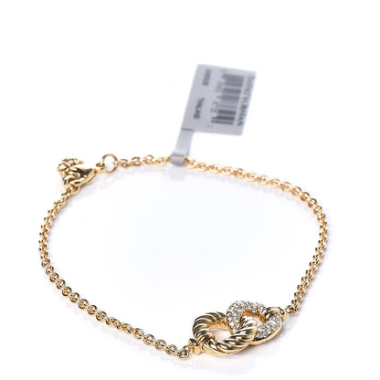 David Yurman 18K Yellow Gold Diamond Belmont Single Station Bracelet 1 of 6