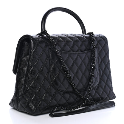 Chanel Caviar Quilted Medium Coco Handle Flap So Black 2 of 4