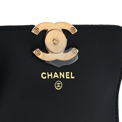 Chanel Lambskin Lacquered Metal Quilted Flap Chain Belt Bag Black 6 of 11