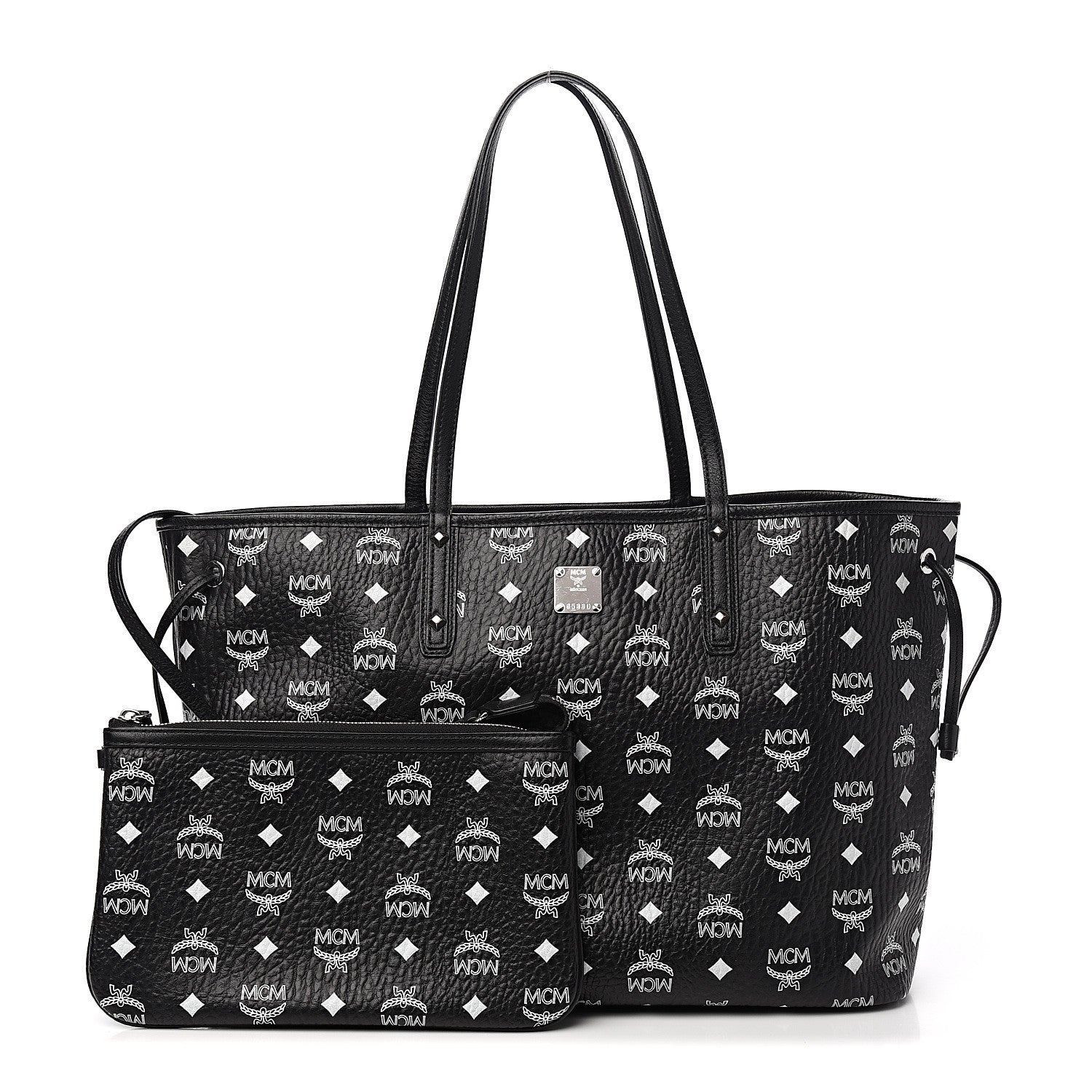 MCM Visetos Medium Project Reversible Shopper Tote Black 1 of 12