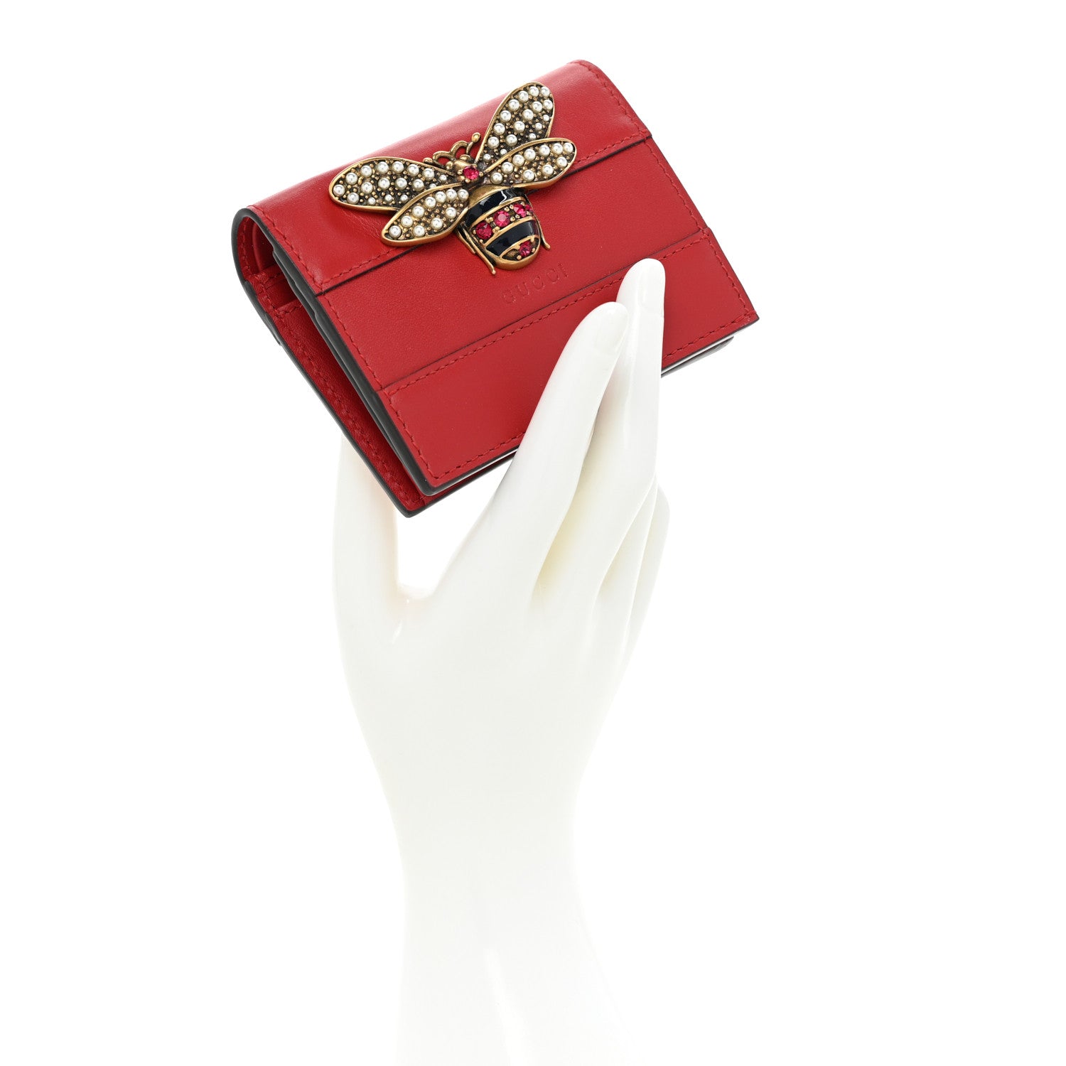 Gucci Calfskin Queen Margaret Card Case Wallet Red 2 of 9