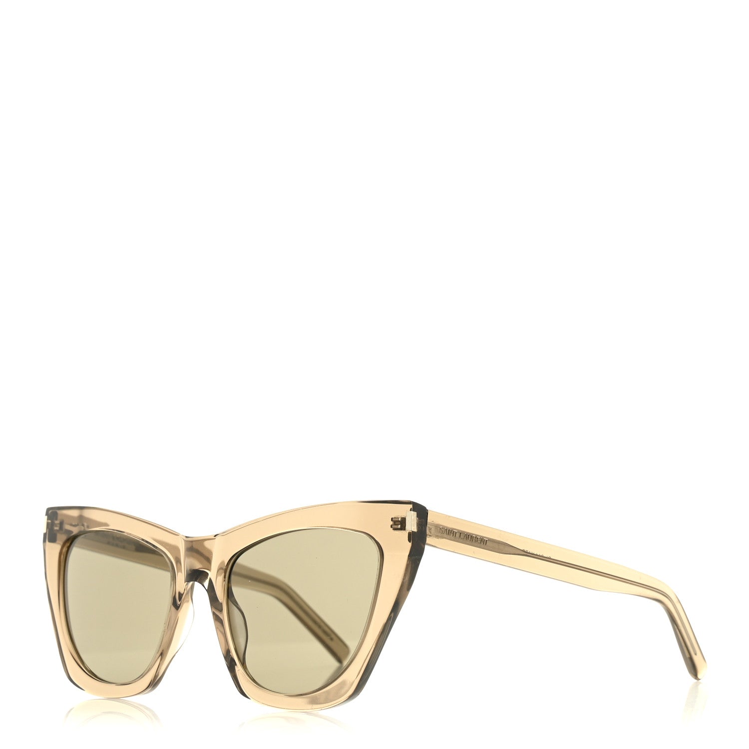 Saint Laurent Acetate New Wave SL214 Kate Cat Sunglasses Transparent Brown 1 of 9