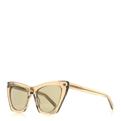 Saint Laurent Acetate New Wave SL214 Kate Cat Sunglasses Transparent Brown 1 of 9