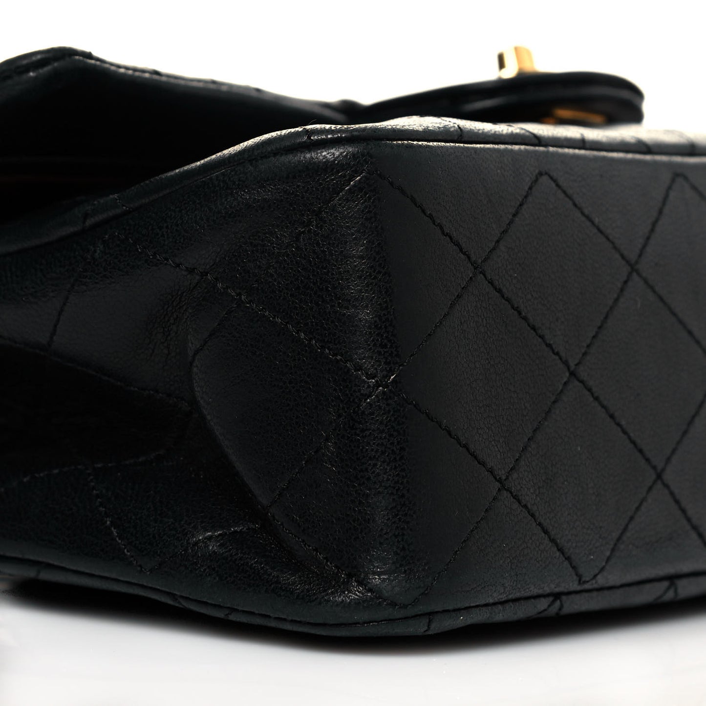 Lambskin Quilted Small Double Flap Black