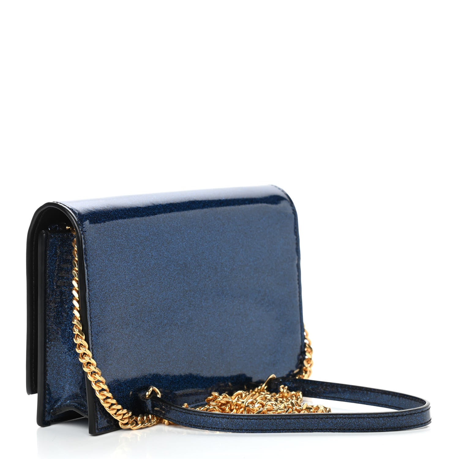 Saint Laurent Glitter Small Monogram Kate Tassel Satchel Cobalt 3 of 9