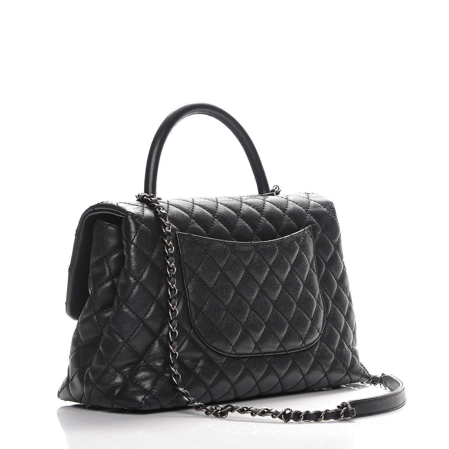 Chanel Caviar Quilted Medium Coco Handle Flap Black 3 of 7