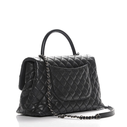 Chanel Caviar Quilted Medium Coco Handle Flap Black 3 of 7