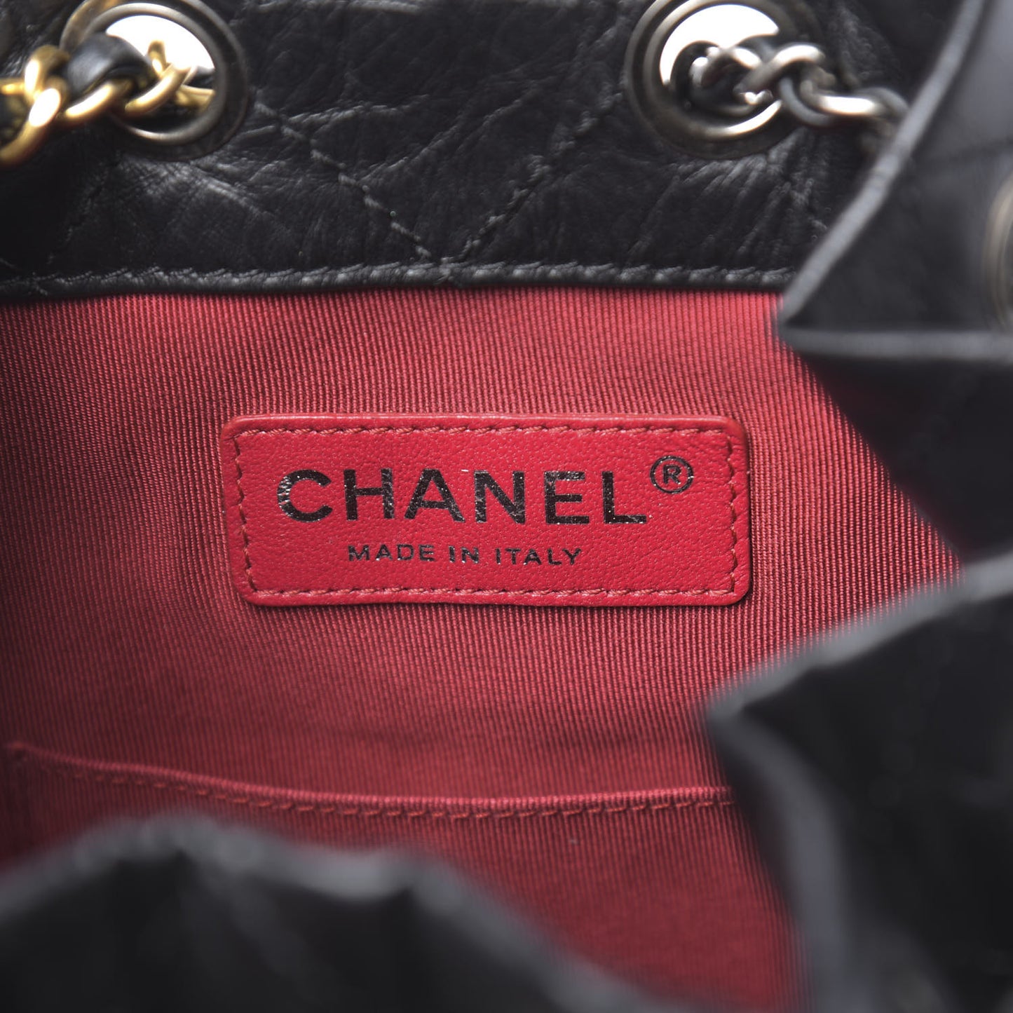 Aged Calfskin Quilted Small Gabrielle Backpack Black