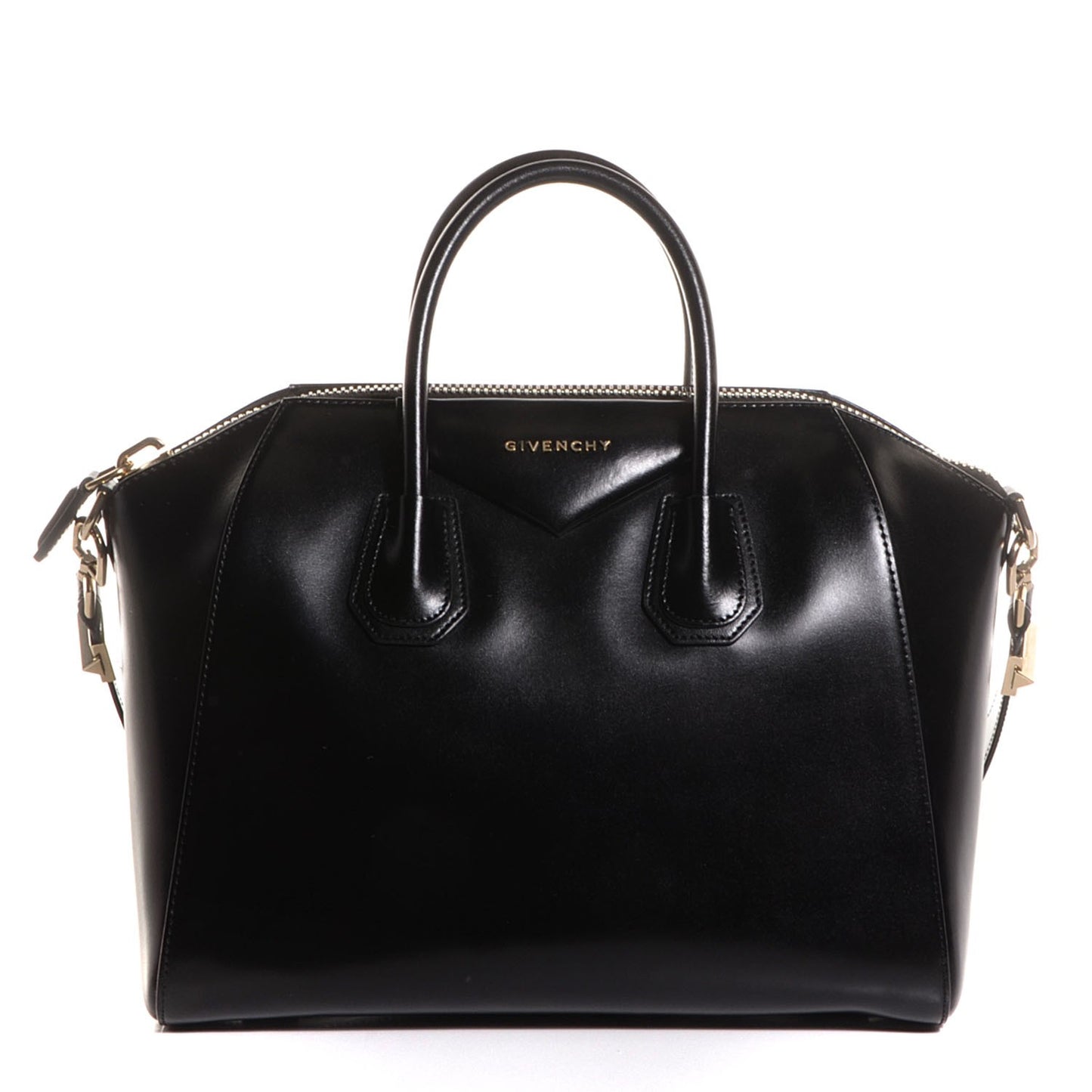 Shiny Lord Calfskin Medium Antigona Black