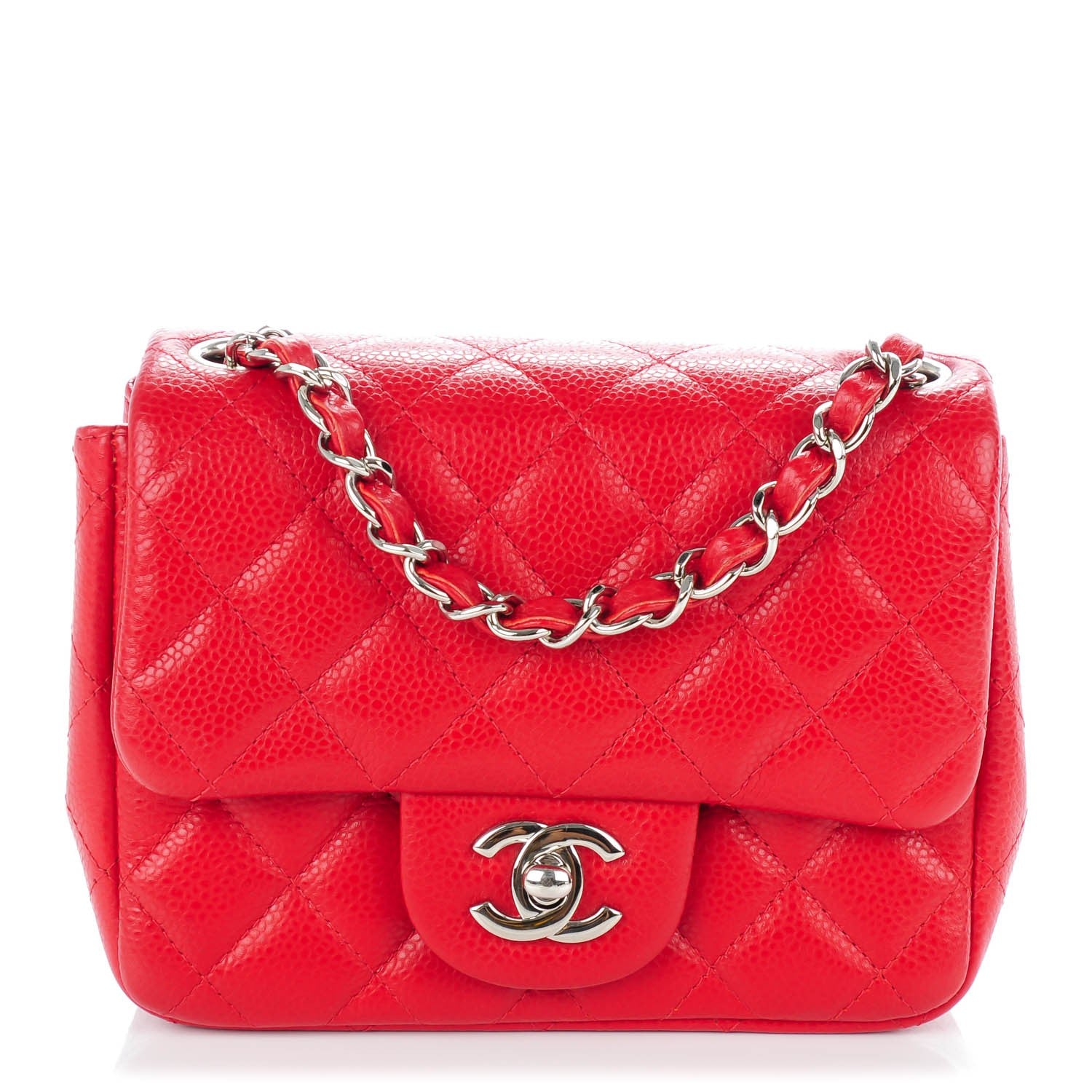 Chanel Caviar Quilted Mini Square Flap Red 1 of 8