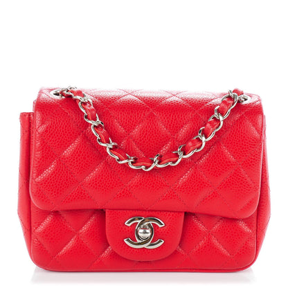 Chanel Caviar Quilted Mini Square Flap Red 1 of 8