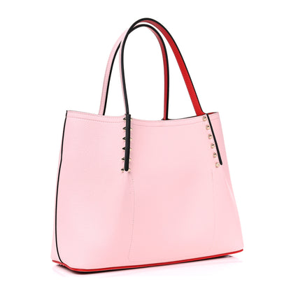 Christian Louboutin Embossed Calfskin Spiked Small Cabarock Shopper Tote Pink 3 of 9