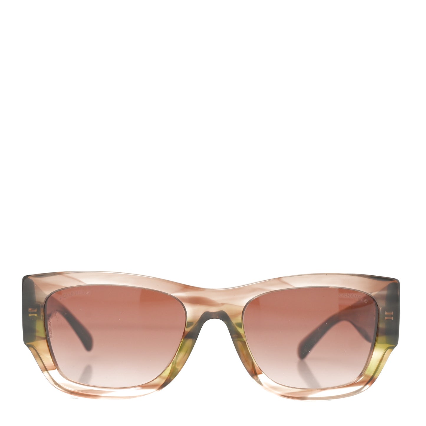 Acetate Rectangle Sunglasses 5507-A Brown Orange