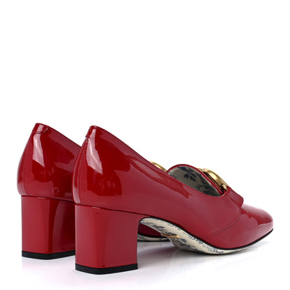 Gucci Vernice GG Victoire 55mm Loafer Pumps 39 Hibiscus Red 4 of 9