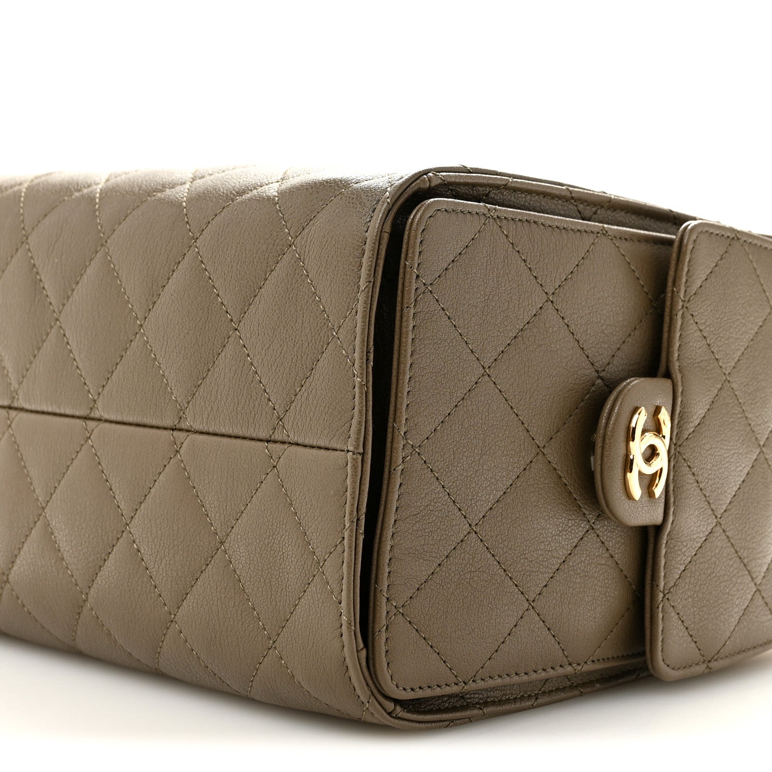 Chanel Goatskin Quilted Small Chanel 25 Handbag Dark Khaki 10 of 11