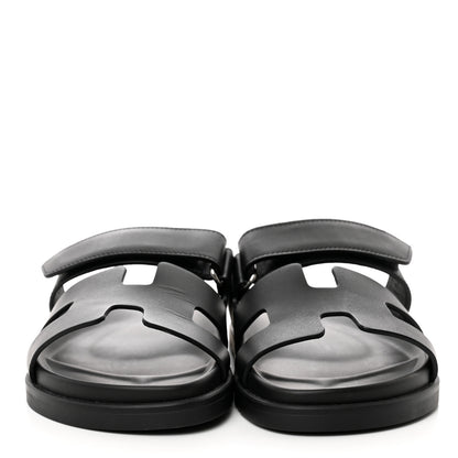Hermes Calfskin Womens Chypre Sandals 36 Black 2 of 9