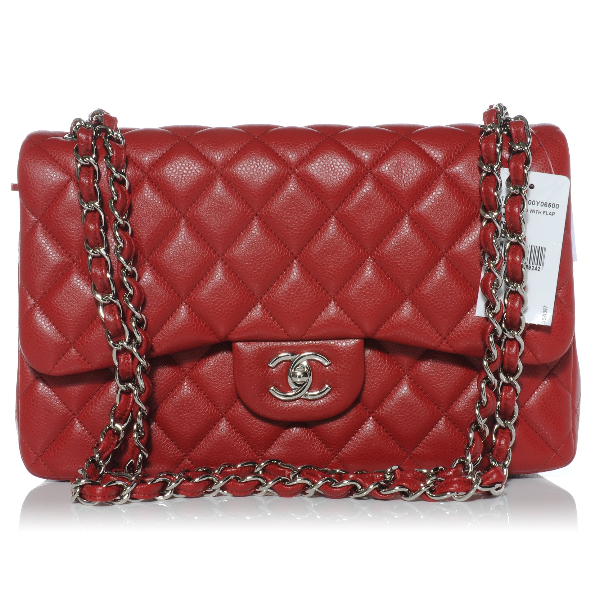 Chanel Caviar Jumbo Double Flap Red 1 of 10