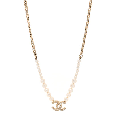 Chanel Graduated Pearl Crystal CC Short Necklace Gold 3 of 5