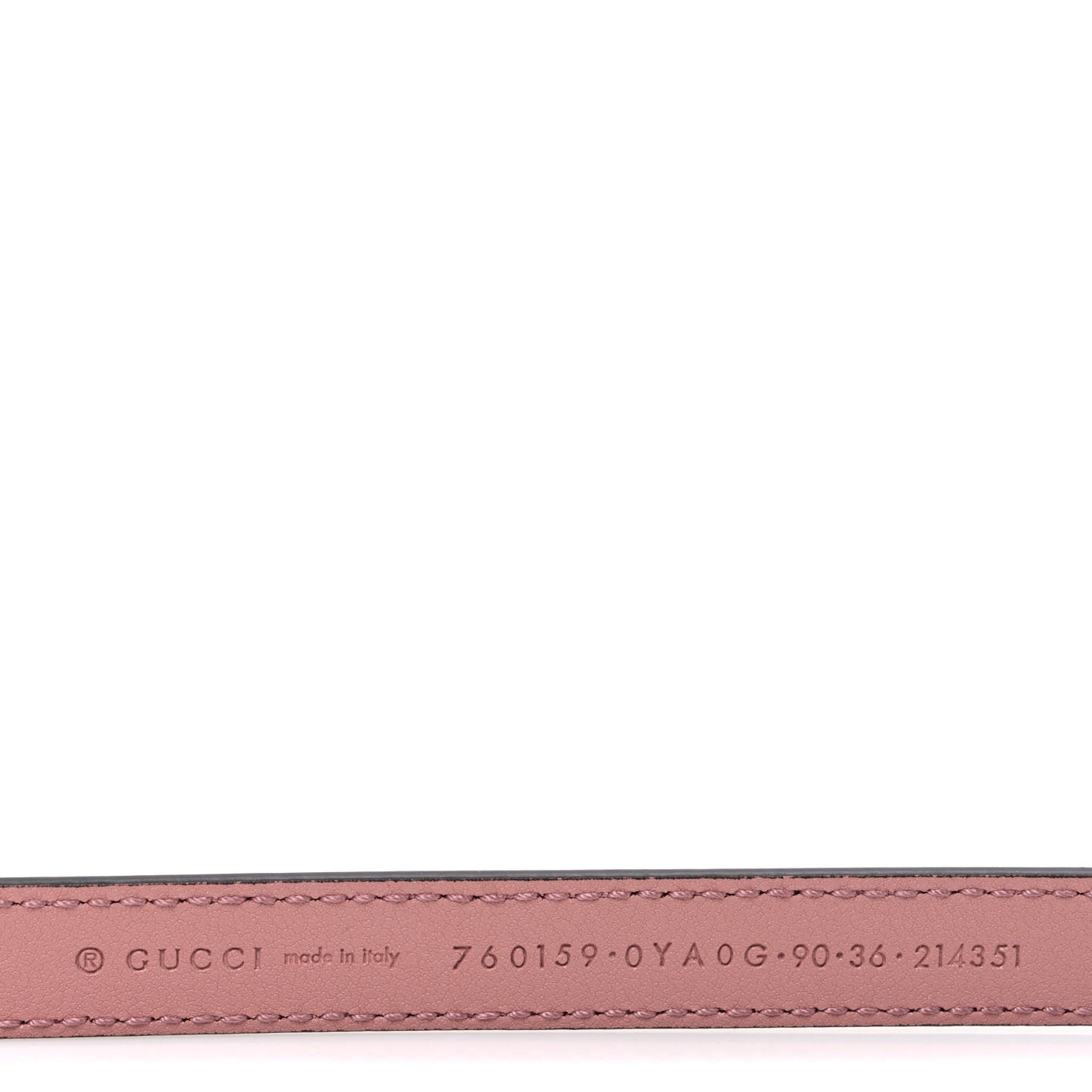 Calfskin Round Interlocking G 20mm Belt 90 36 Pink