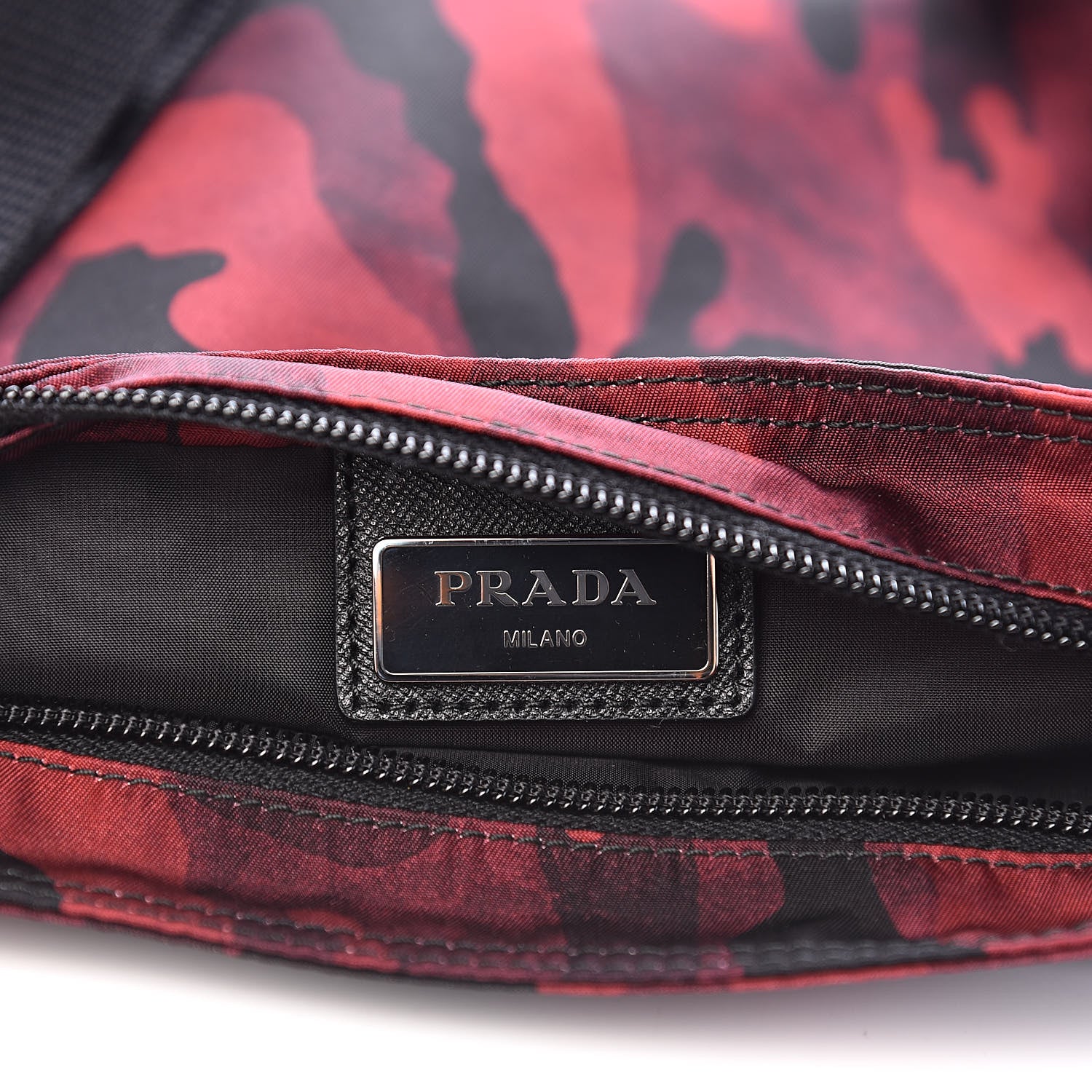 Prada Tessuto Nylon Camouflage Print Flat Messenger Bag Bordeaux 6 of 10