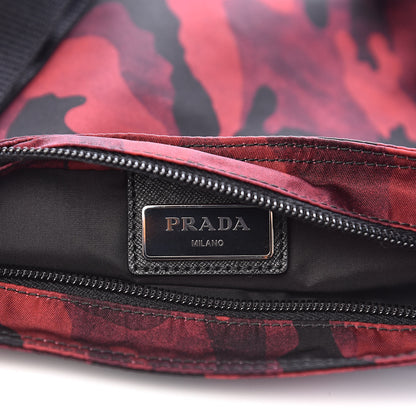 Prada Tessuto Nylon Camouflage Print Flat Messenger Bag Bordeaux 6 of 10